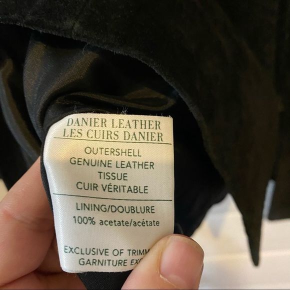 Danier Genuine Leather Suede Collared Zipper Black Jacket Size Plus small - Picture 5 of 7